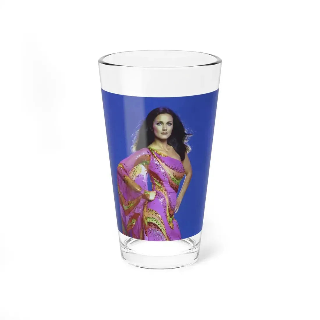 Lynda Carter #224 (Vintage Female Icon) Pint Glass 16oz 16oz - Go Mug Yourself