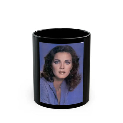 Lynda Carter #226 1 (Vintage Female Icon) Black Coffee Mug 11oz - Go Mug Yourself