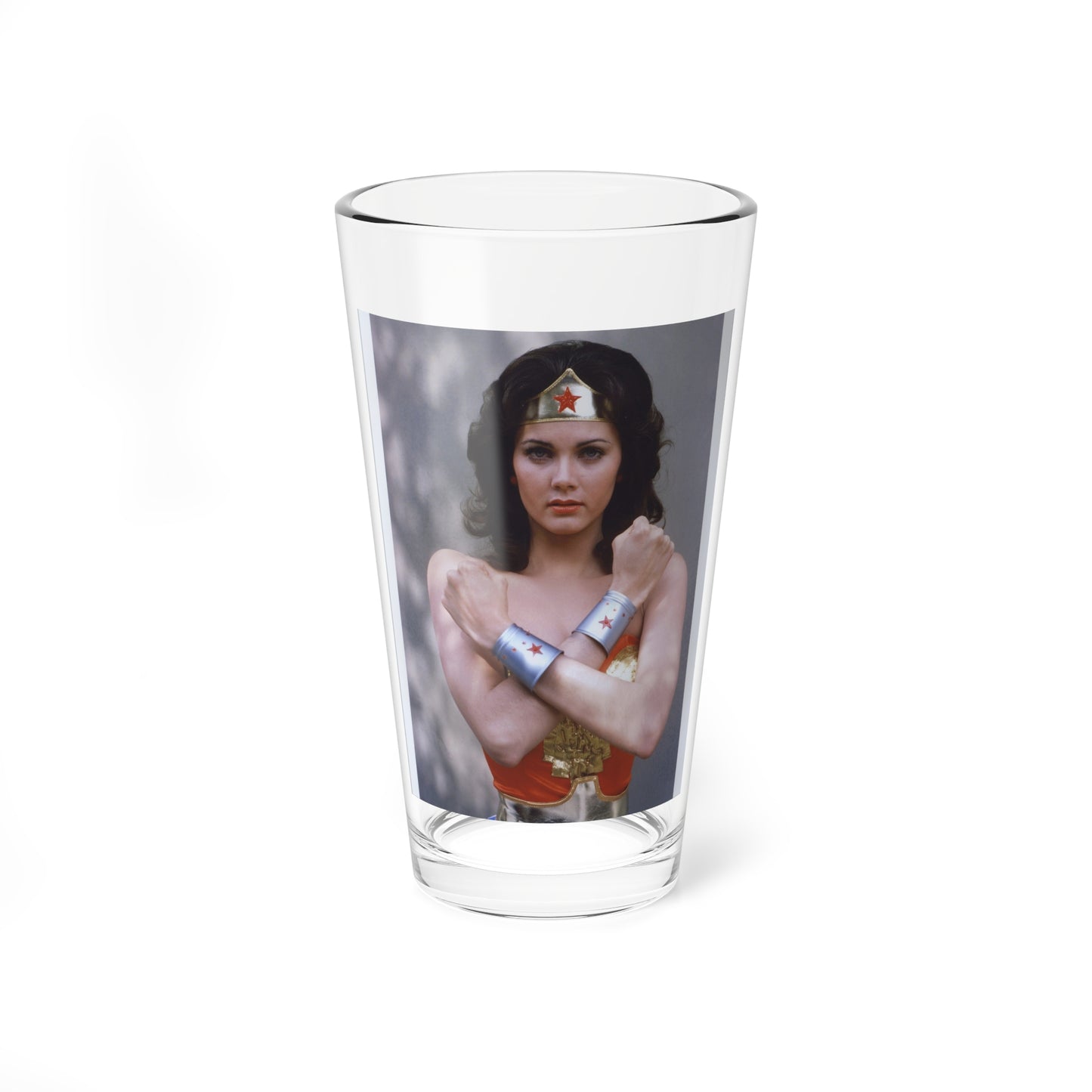 Lynda Carter #230 - Wonder Woman Photo (Vintage Female Icon) Pint Glass 16oz-16oz-Go Mug Yourself