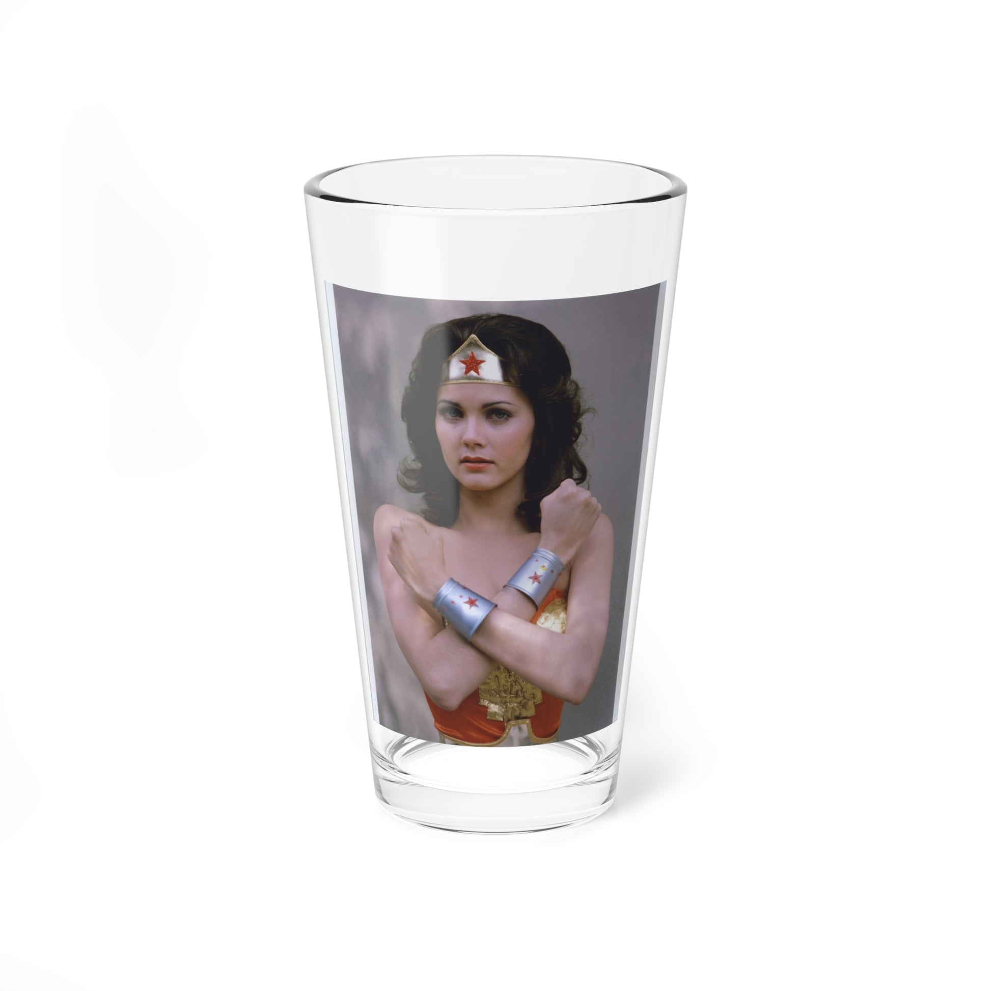 Lynda Carter #231 - Wonder Woman Photo (Vintage Female Icon) Pint Glass 16oz-16oz-Go Mug Yourself