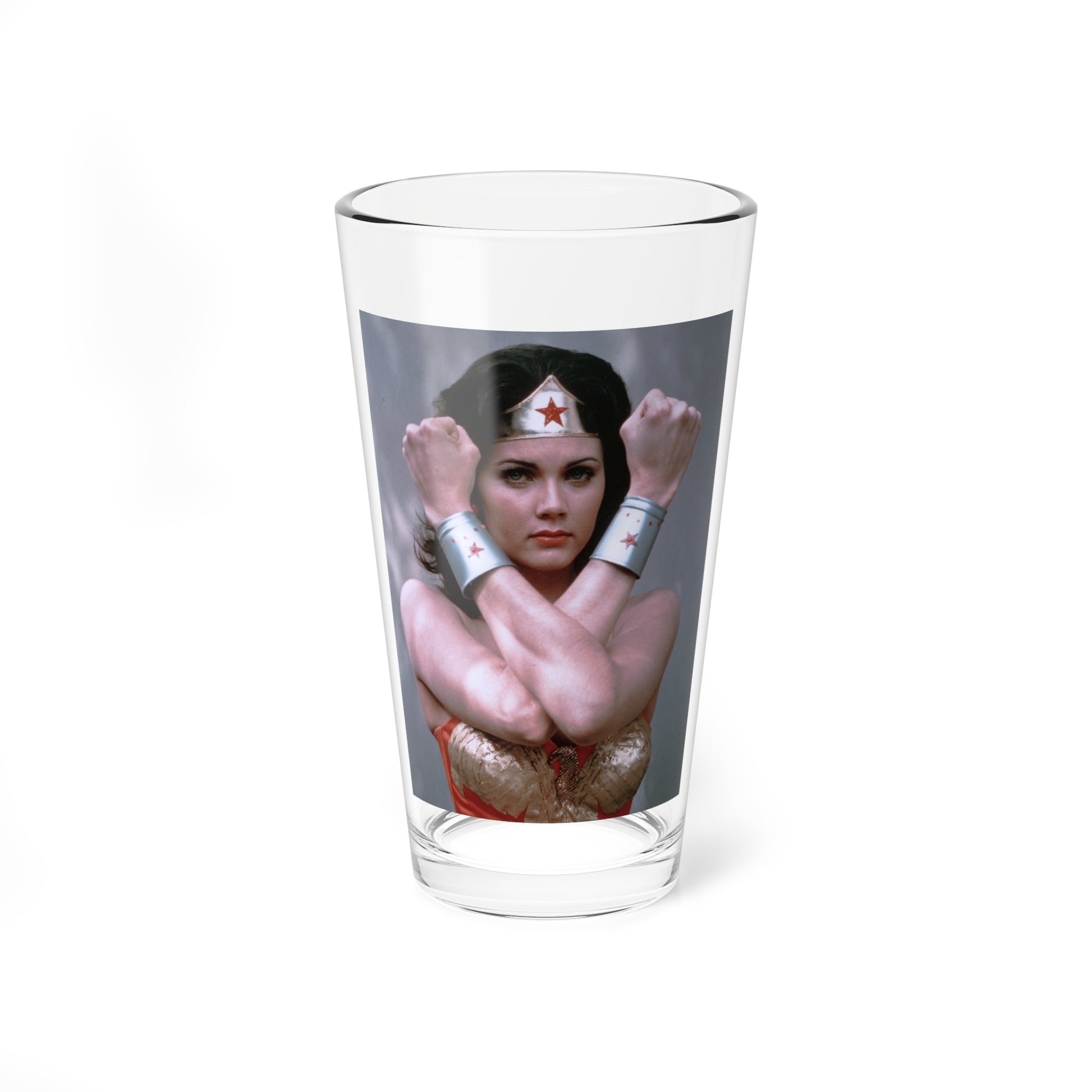 Lynda Carter #233 - Wonder Woman Photo (Vintage Female Icon) Pint Glass 16oz-16oz-Go Mug Yourself