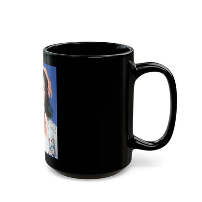 Lynda Carter #234 (Vintage Female Icon) Black Coffee Mug-Go Mug Yourself