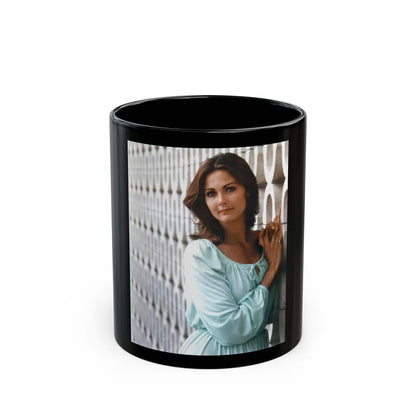 Lynda Carter #238 (Vintage Female Icon) Black Coffee Mug-11oz-Go Mug Yourself