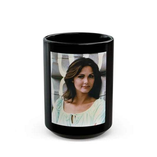 Lynda Carter #239 (Vintage Female Icon) Black Coffee Mug 15oz - Go Mug Yourself
