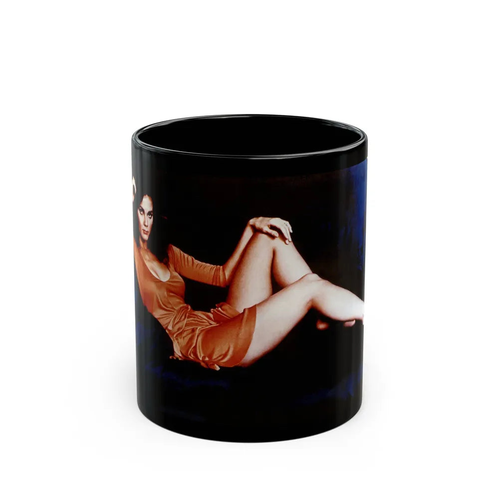 Lynda Carter #250 (Vintage Female Icon) Black Coffee Mug-11oz-Go Mug Yourself