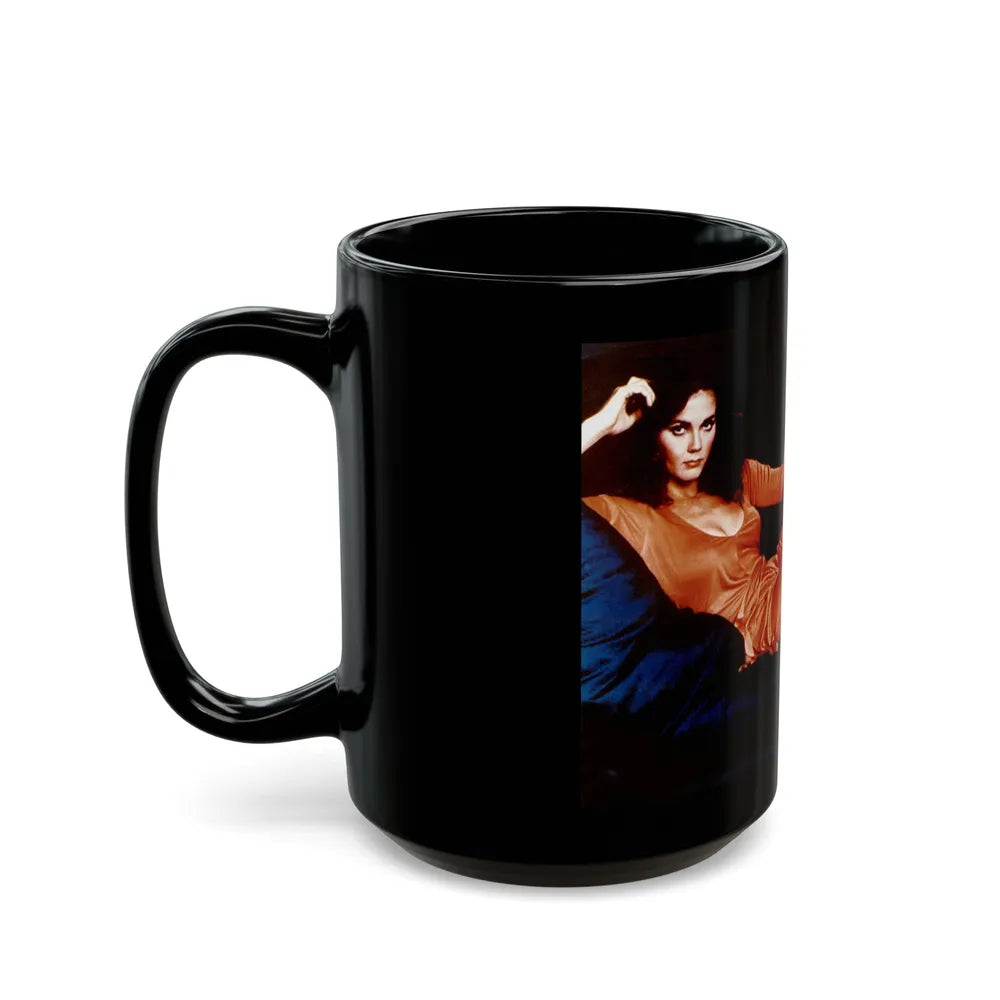 Lynda Carter #250 (Vintage Female Icon) Black Coffee Mug-Go Mug Yourself