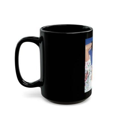 Lynda Carter #251 (Vintage Female Icon) Black Coffee Mug-Go Mug Yourself