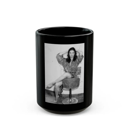 Lynda Carter #252 (Vintage Female Icon) Black Coffee Mug 15oz - Go Mug Yourself