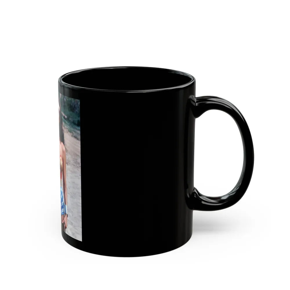 Lynda Carter #257 (Vintage Female Icon) Black Coffee Mug-Go Mug Yourself