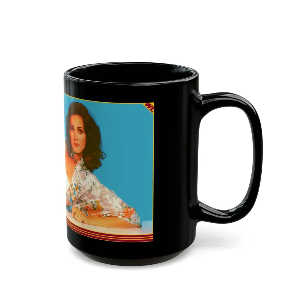 Lynda Carter #26 (Vintage Female Icon) Black Coffee Mug-Go Mug Yourself