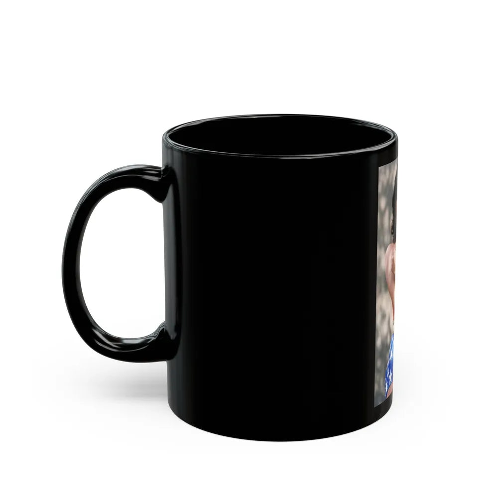 Lynda Carter #263 (Vintage Female Icon) Black Coffee Mug-Go Mug Yourself