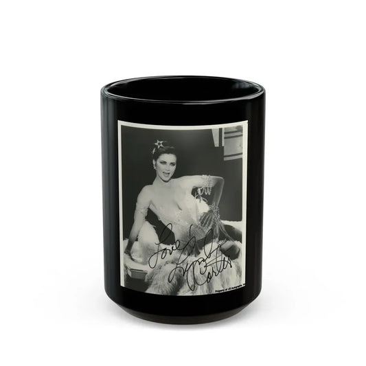 Lynda Carter #266 (Vintage Female Icon) Black Coffee Mug 15oz - Go Mug Yourself
