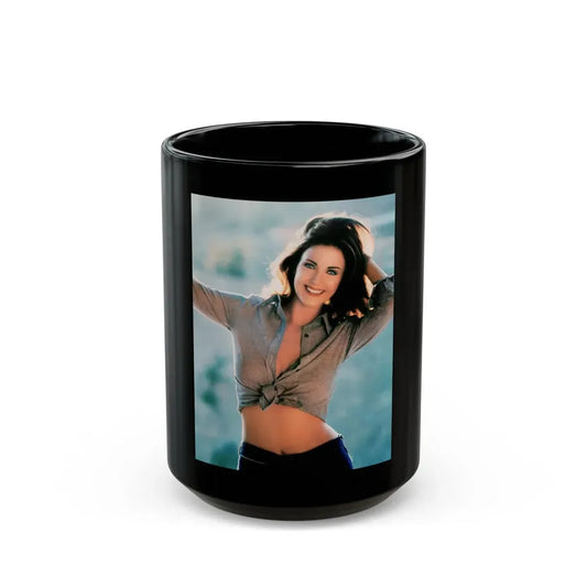 Lynda Carter #274 (Vintage Female Icon) Black Coffee Mug 15oz - Go Mug Yourself