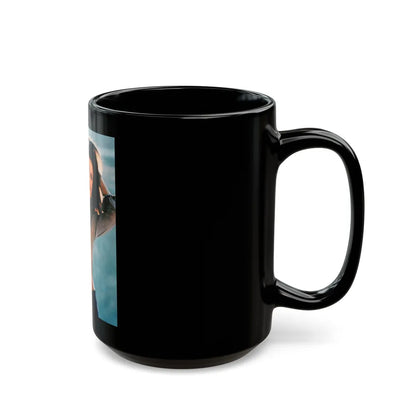 Lynda Carter #274 (Vintage Female Icon) Black Coffee Mug-Go Mug Yourself