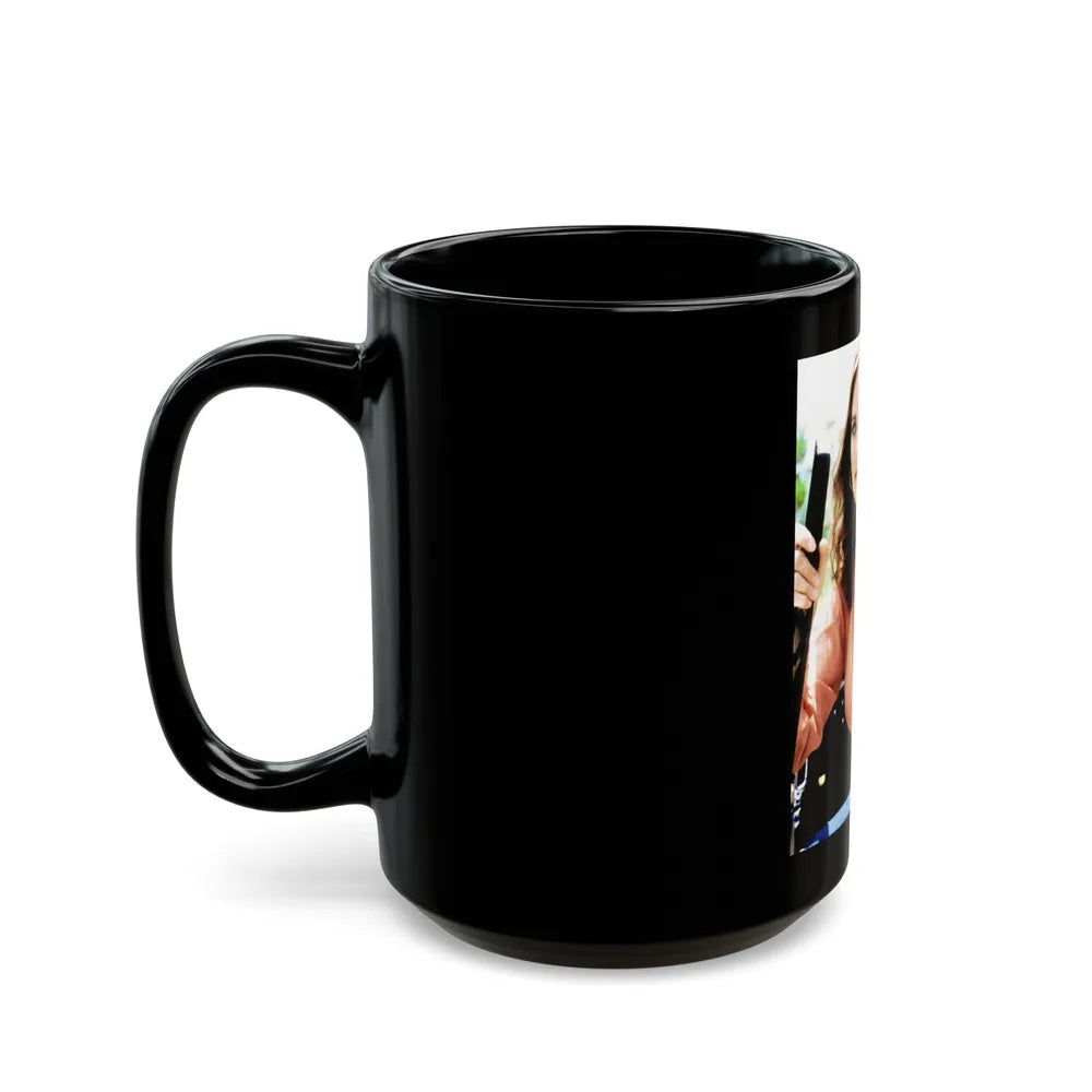 Lynda Carter #275 (Vintage Female Icon) Black Coffee Mug-Go Mug Yourself