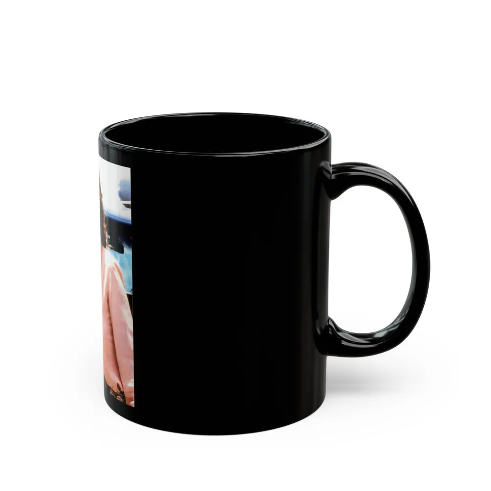 Lynda Carter #275 (Vintage Female Icon) Black Coffee Mug-Go Mug Yourself