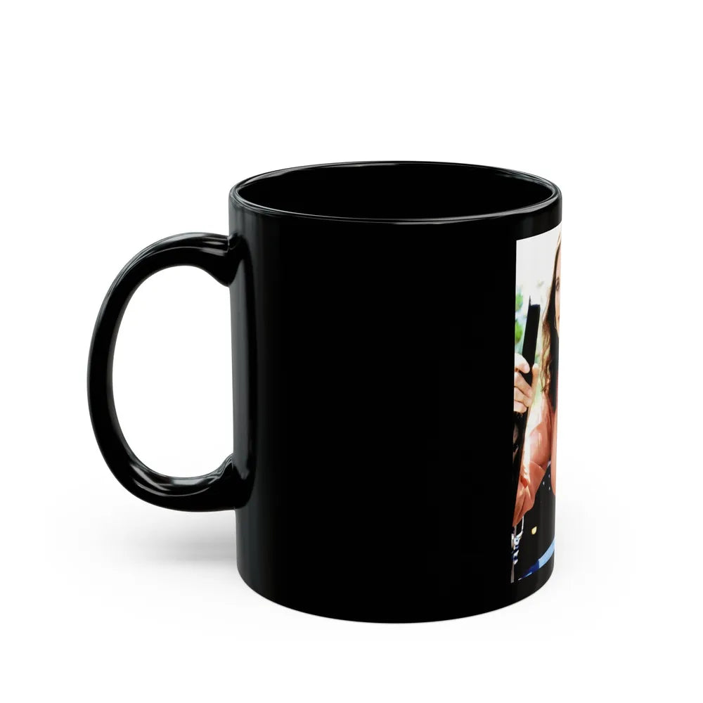 Lynda Carter #275 (Vintage Female Icon) Black Coffee Mug-Go Mug Yourself