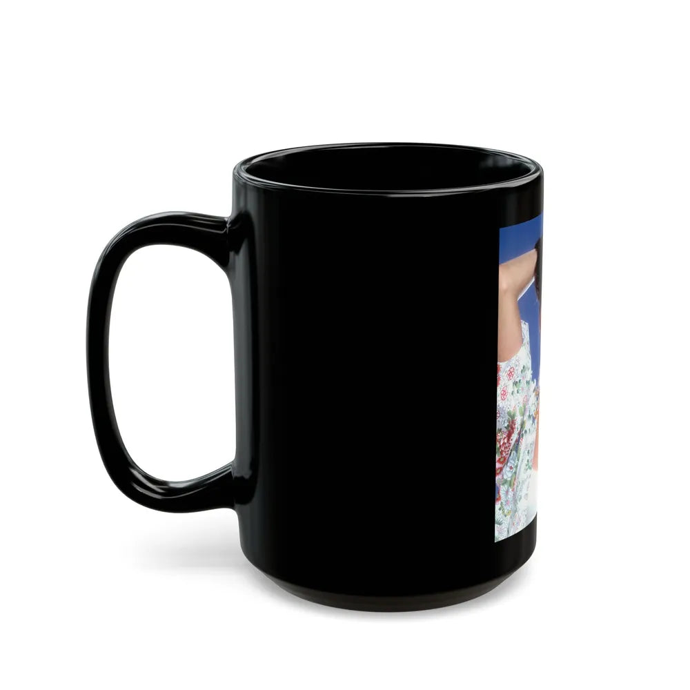 Lynda Carter #70 (Vintage Female Icon) Black Coffee Mug-Go Mug Yourself