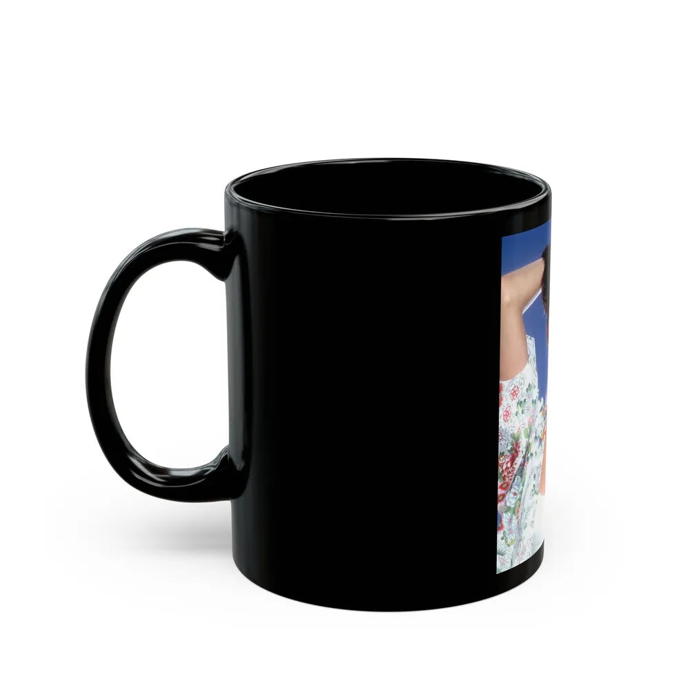 Lynda Carter #70 (Vintage Female Icon) Black Coffee Mug-Go Mug Yourself