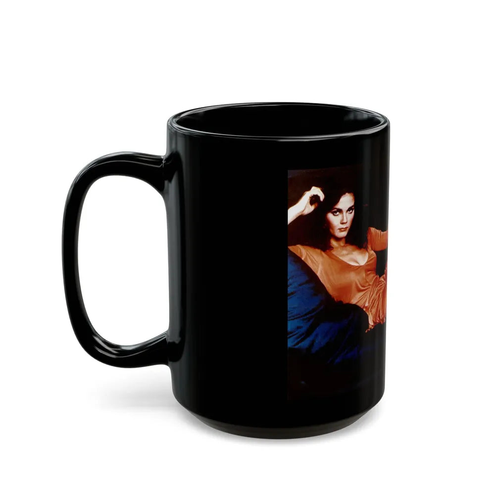 Lynda Carter #76 (Vintage Female Icon) Black Coffee Mug-Go Mug Yourself