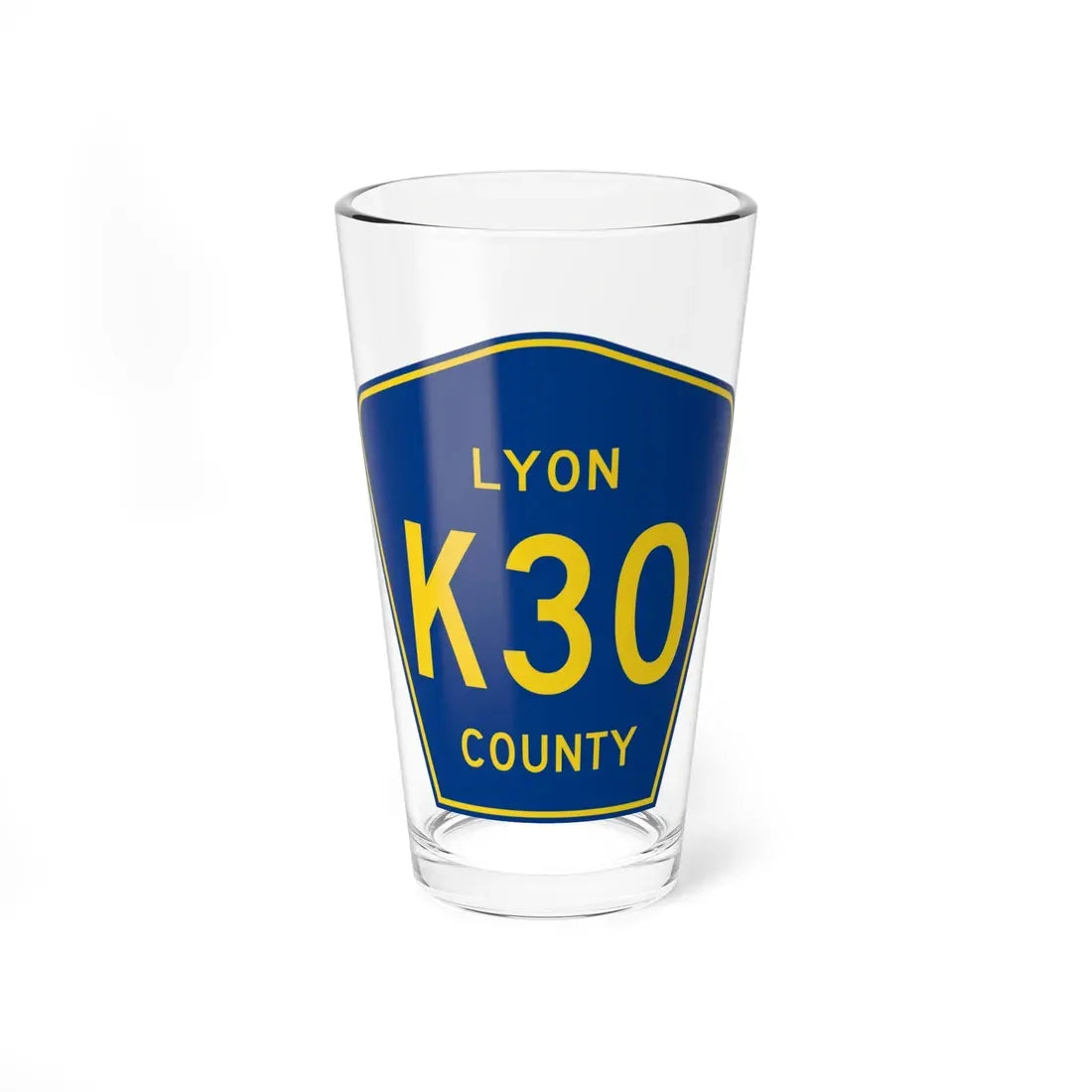 Lyon County Route K30 IA (Iowa) (Road Sign) Pint Glass 16oz 16oz - Go Mug Yourself