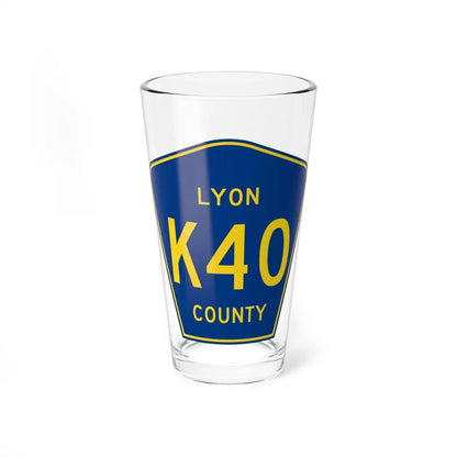 Lyon County Route K40 IA (Iowa) (Road Sign) Pint Glass 16oz 16oz - Go Mug Yourself