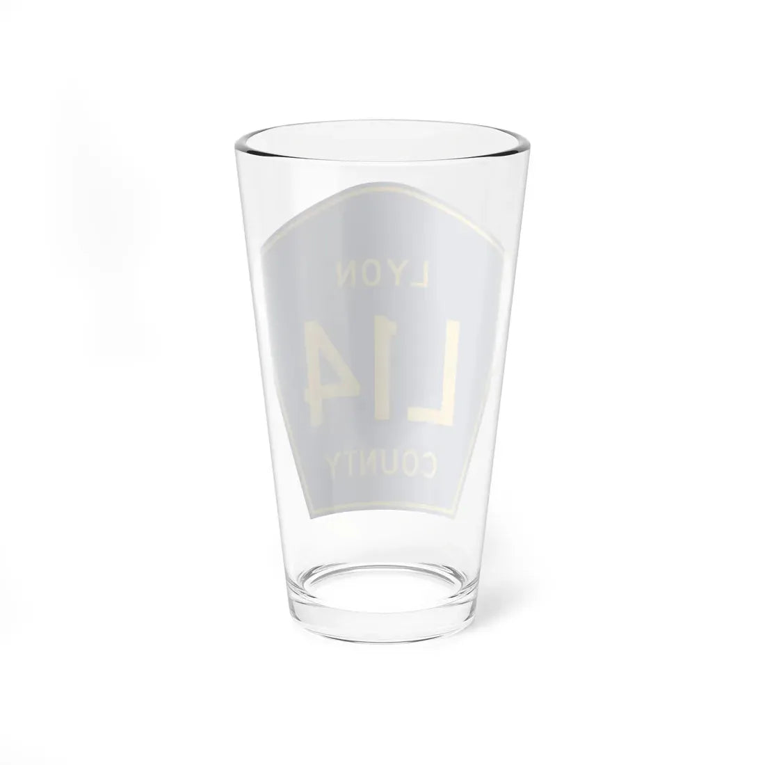 Lyon County Route L14 IA (Iowa) (Road Sign) Pint Glass 16oz - Go Mug Yourself