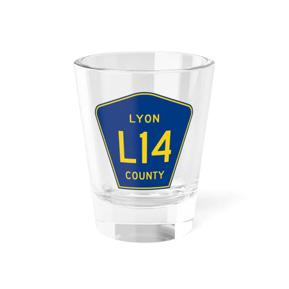 Lyon County Route L14 IA (Iowa) (Road Sign) Shot Glass 1.5oz 1.5oz - Go Mug Yourself