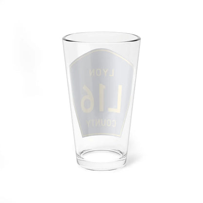 Lyon County Route L16 IA (Iowa) (Road Sign) Pint Glass 16oz - Go Mug Yourself