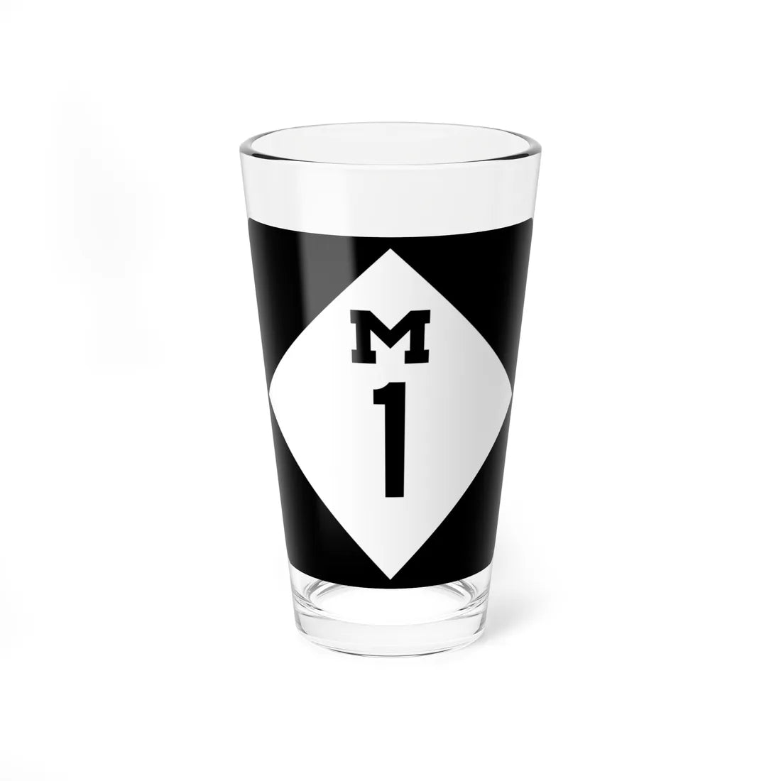 M-1 (Michigan) (Road Sign) Pint Glass 16oz - Go Mug Yourself