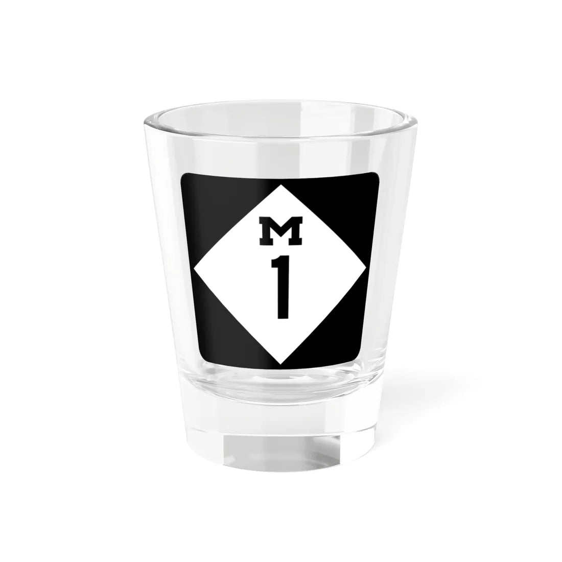 M-1 (Michigan) (Road Sign) Shot Glass 1.5oz 1.5oz - Go Mug Yourself