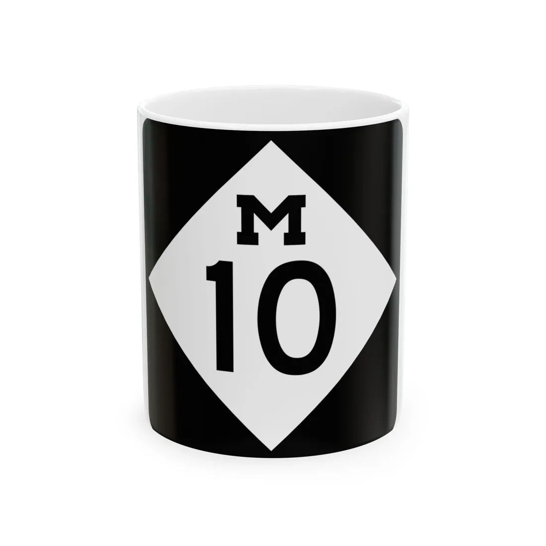 M-10 (Michigan) (Road Sign) White Coffee Mug 11oz - Go Mug Yourself