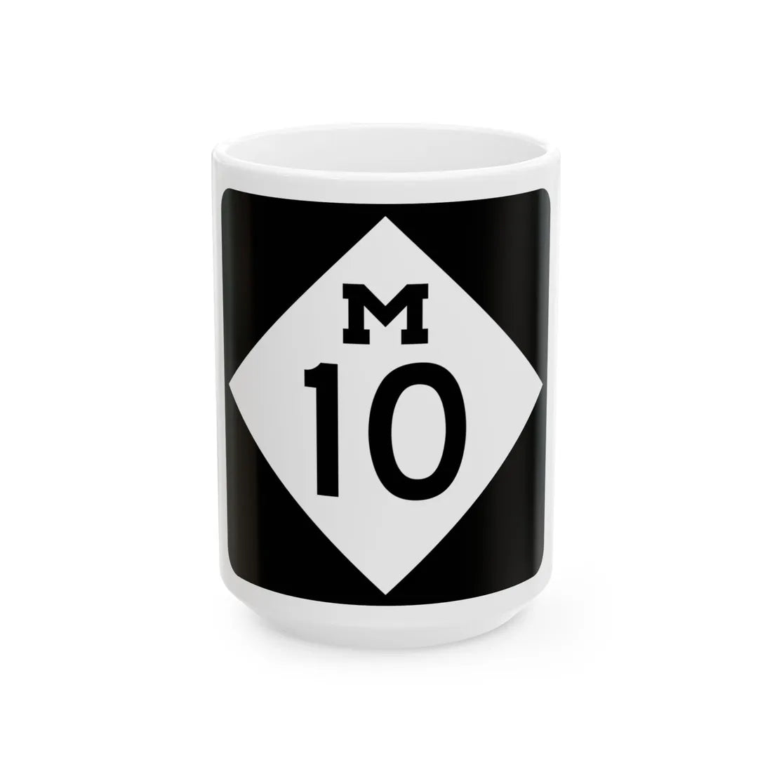 M-10 (Michigan) (Road Sign) White Coffee Mug 15oz - Go Mug Yourself