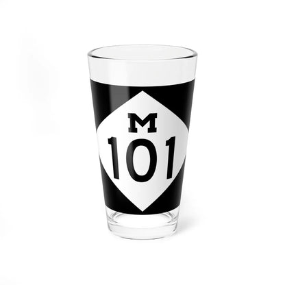 M-101 rectangle (Michigan) (Road Sign) Pint Glass 16oz - Go Mug Yourself
