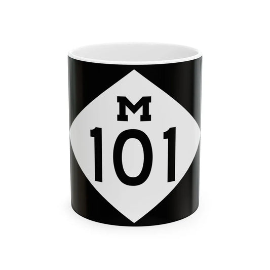 M-101 rectangle (Michigan) (Road Sign) White Coffee Mug 11oz - Go Mug Yourself
