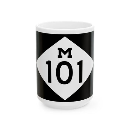 M-101 rectangle (Michigan) (Road Sign) White Coffee Mug 15oz - Go Mug Yourself