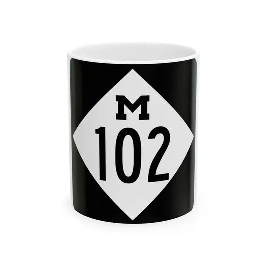 M-102 (Michigan) (Road Sign) White Coffee Mug 11oz - Go Mug Yourself