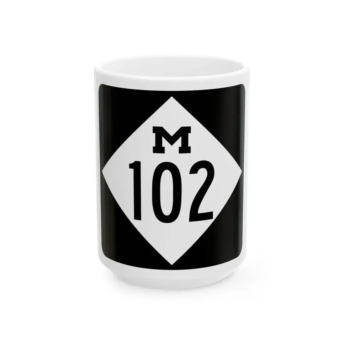 M-102 (Michigan) (Road Sign) White Coffee Mug 15oz - Go Mug Yourself