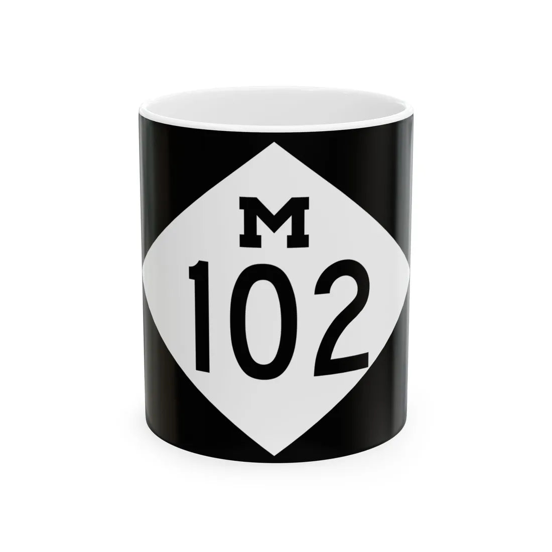 M-102 rectangle (Michigan) (Road Sign) White Coffee Mug 11oz - Go Mug Yourself
