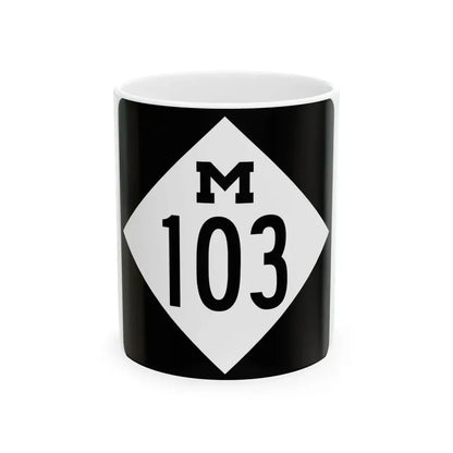 M-103 (Michigan) (Road Sign) White Coffee Mug 11oz - Go Mug Yourself