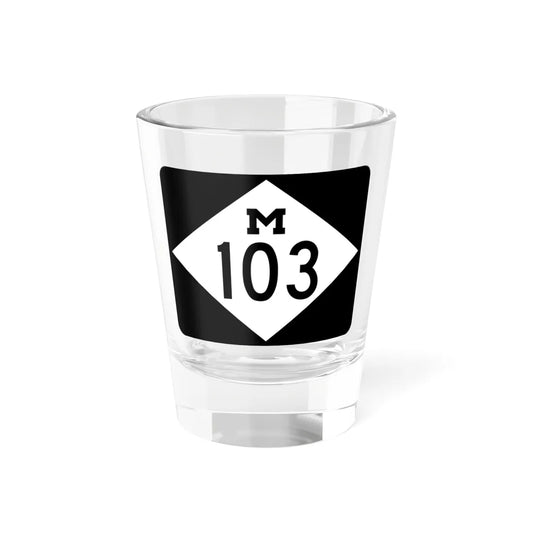 M-103 rectangle (Michigan) (Road Sign) Shot Glass 1.5oz 1.5oz - Go Mug Yourself