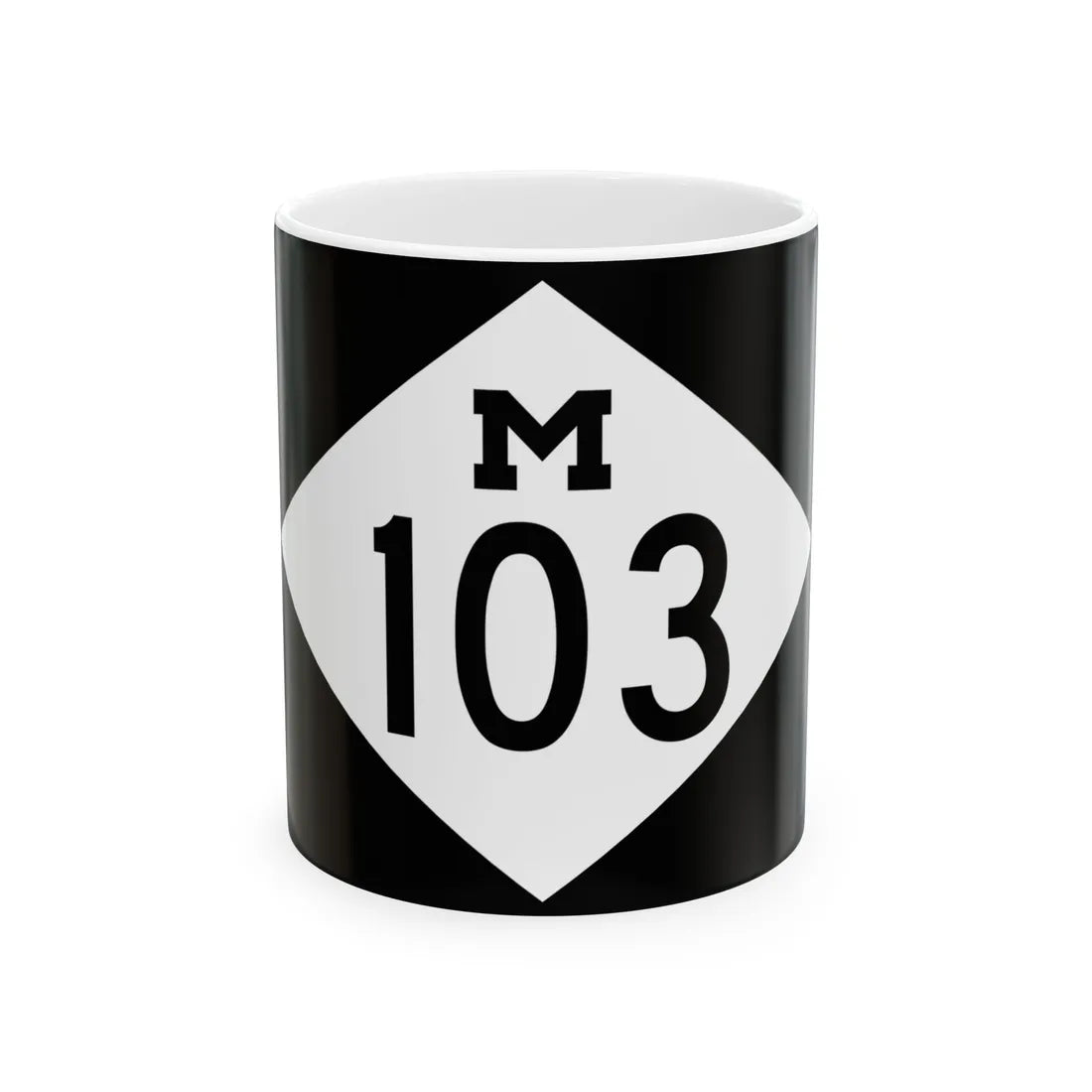 M-103 rectangle (Michigan) (Road Sign) White Coffee Mug 11oz - Go Mug Yourself