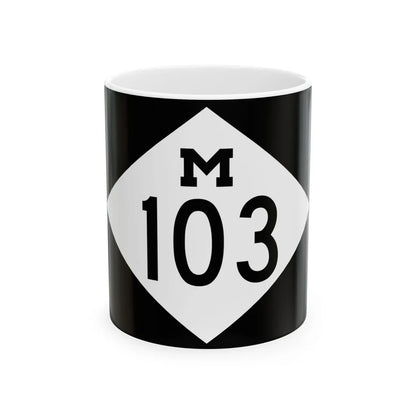 M-103 rectangle (Michigan) (Road Sign) White Coffee Mug 11oz - Go Mug Yourself