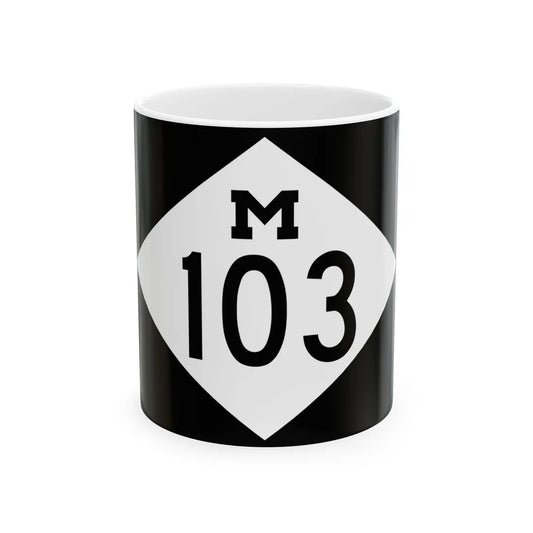 M-103 rectangle (Michigan) (Road Sign) White Coffee Mug 11oz - Go Mug Yourself