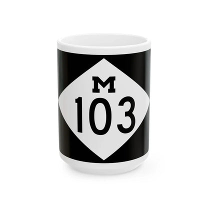 M-103 rectangle (Michigan) (Road Sign) White Coffee Mug 15oz - Go Mug Yourself
