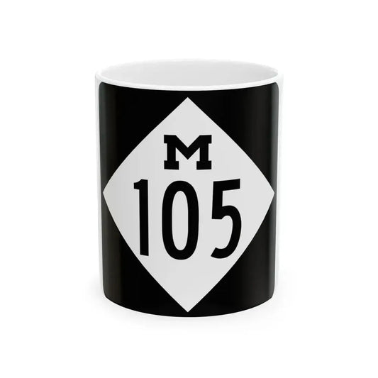 M-105 (Michigan) (Road Sign) White Coffee Mug 11oz - Go Mug Yourself