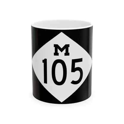 M-105 rectangle (Michigan) (Road Sign) White Coffee Mug 11oz - Go Mug Yourself