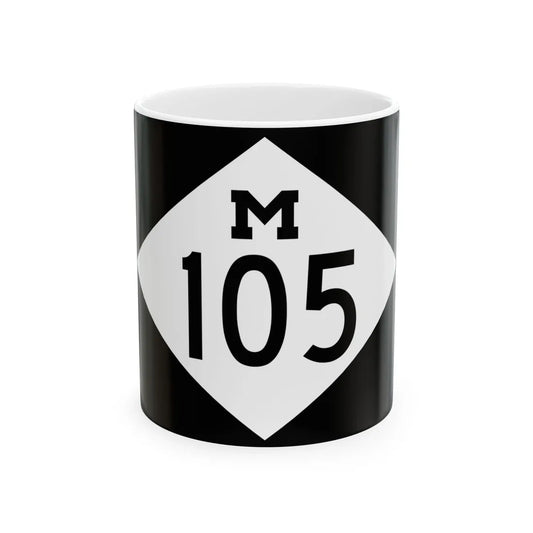 M-105 rectangle (Michigan) (Road Sign) White Coffee Mug 11oz - Go Mug Yourself