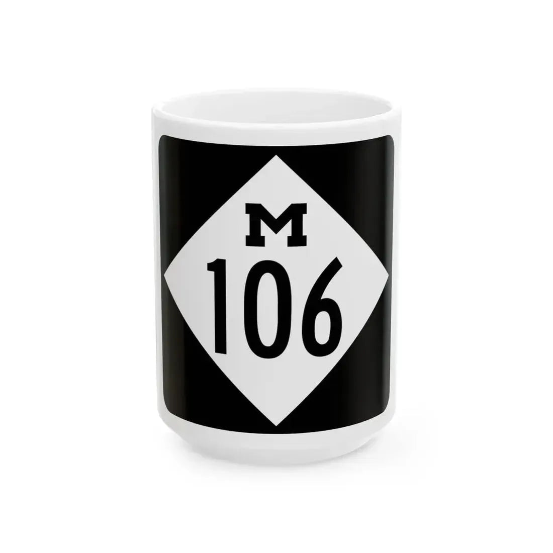 M-106 (Michigan) (Road Sign) White Coffee Mug 15oz - Go Mug Yourself