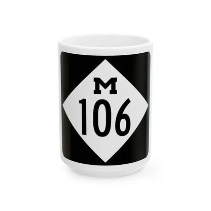 M-106 (Michigan) (Road Sign) White Coffee Mug 15oz - Go Mug Yourself